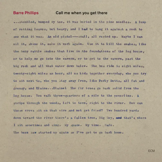 ECM Records Call me when you get there CD Album