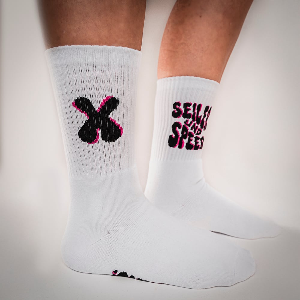 Seiler und Speer Sportsocken Rot-Weiß All-Over Baumwolle