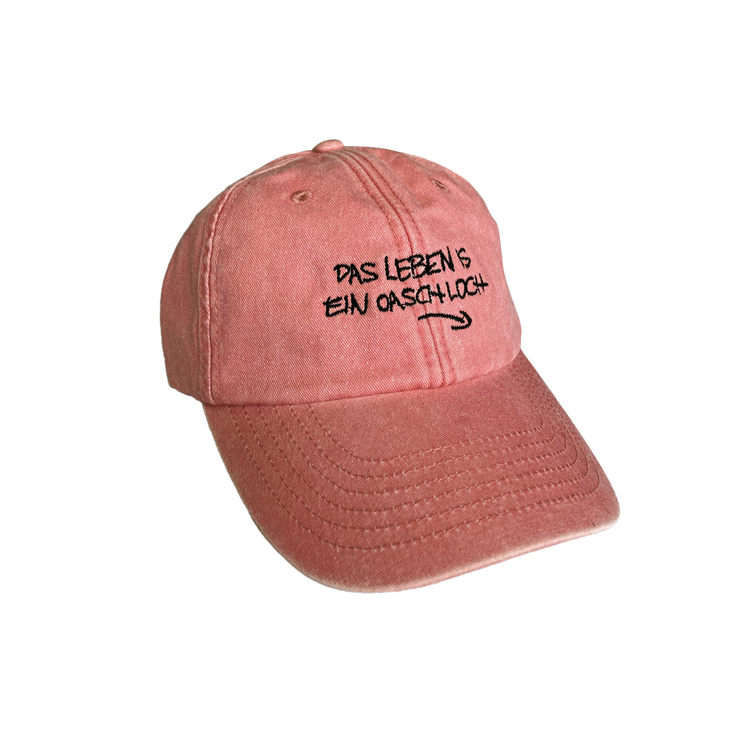 Turbobier Vintage Cap Das Leben is ein Oaschloch schwarz