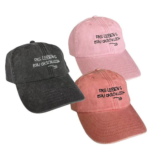 Turbobier Vintage Cap Das Leben is ein Oaschloch schwarz
