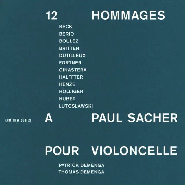 ECM Records 12 Hommages à Paul Sacher pour Violoncelle LP
