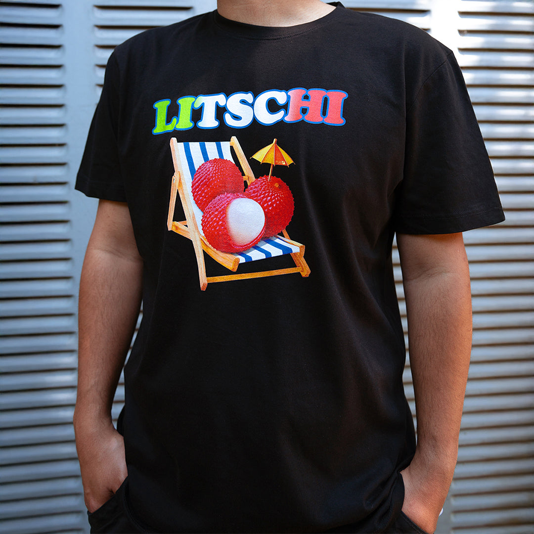 Plan P Litschi Shirt schwarz Baumwolle L