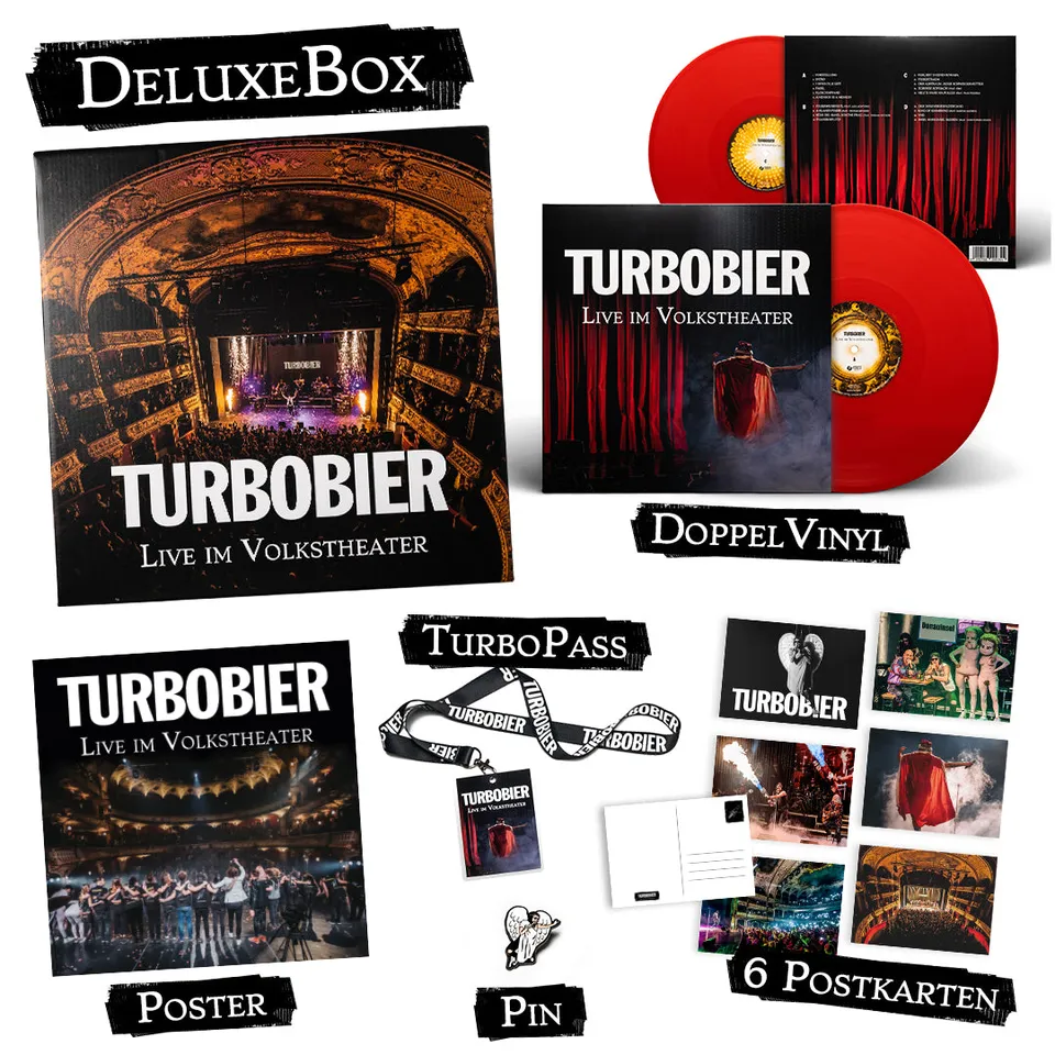 TURBOBIER Live im Volkstheater Doppel-Vinyl Deluxe-Box farbig