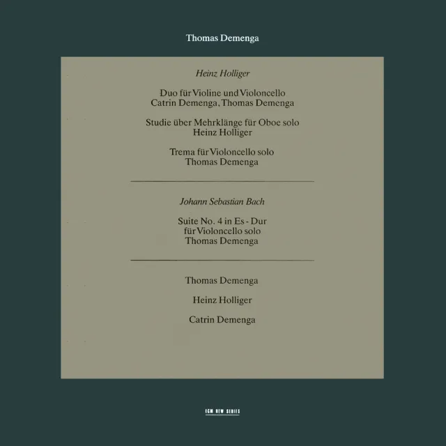 ECM Records Holliger Bach LP Vinyl New Series
