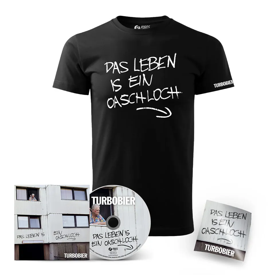 TURBOBIER Das Leben is ein Oaschloch CD Bundle Shirt