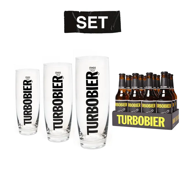 TurboBier Starter-Set 12er Bier + 3 Gläser