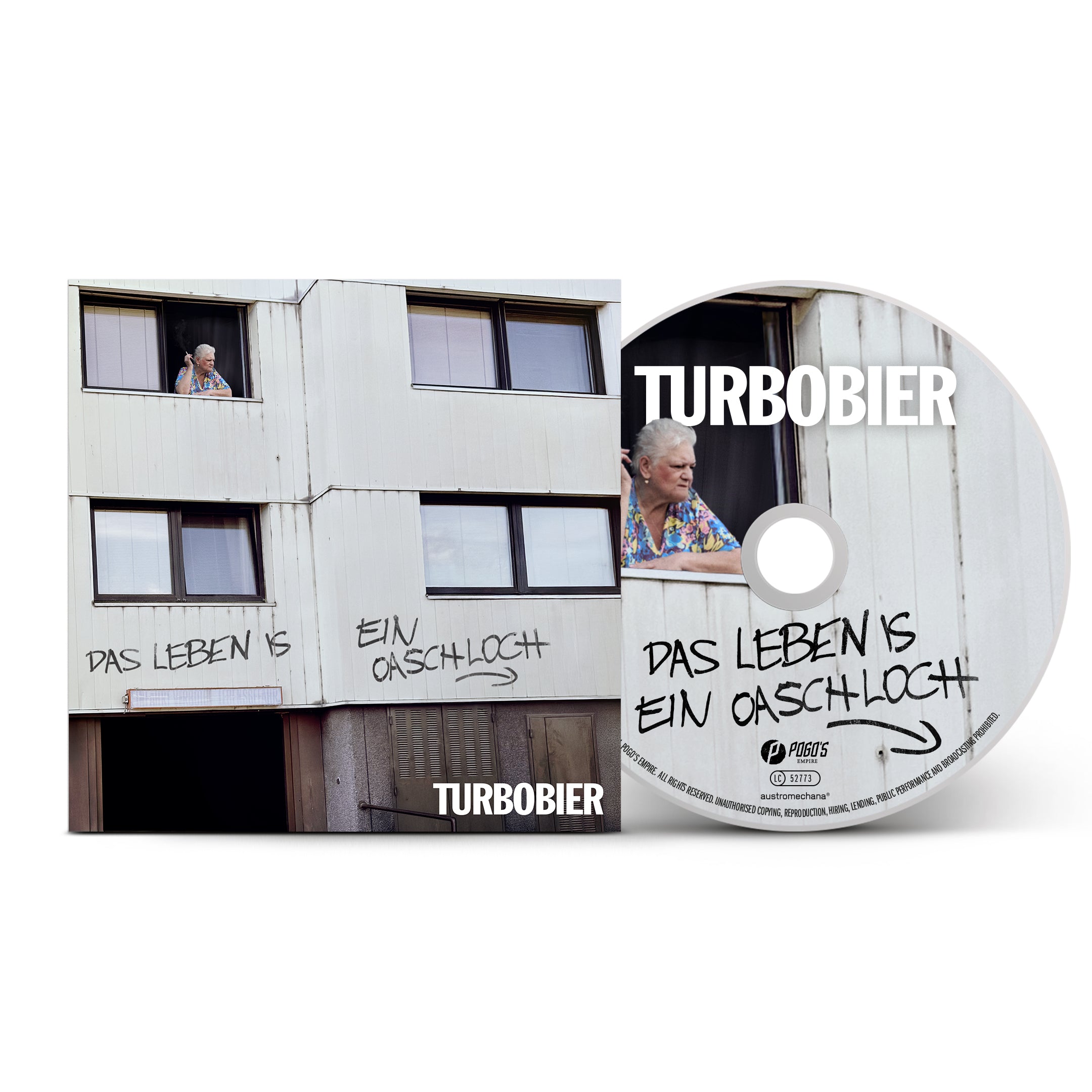 TURBOBIER Das Leben is ein Oaschloch CD Bundle Häferl 0,3l