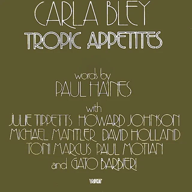 ECM Records Tropic Appetites Carla Bley CD Avantgarde Jazz