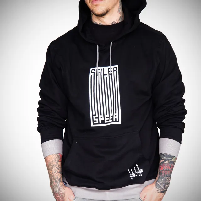 Seiler und Speer Barcode Hoodie Unisex Schwarz Baumwolle