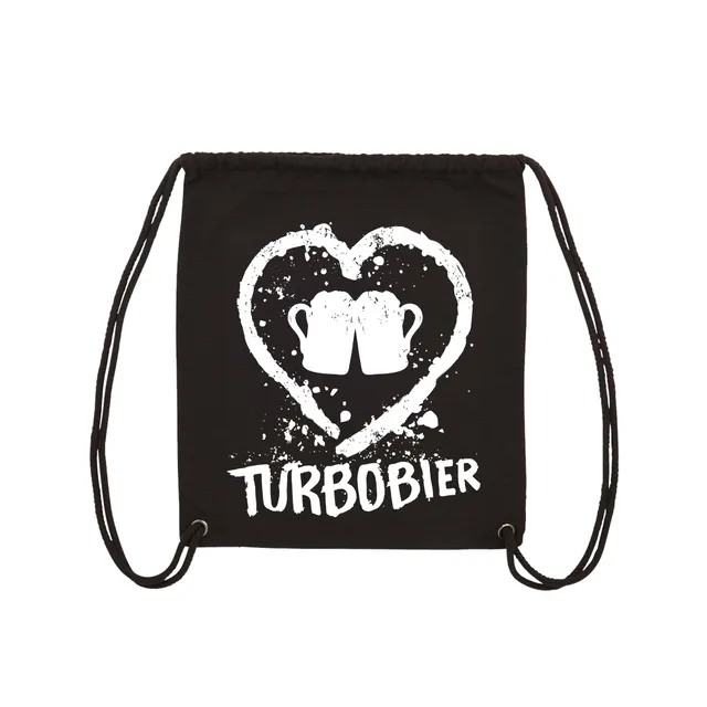 TURBOBIER Herz Turnsackerl Baumwolle