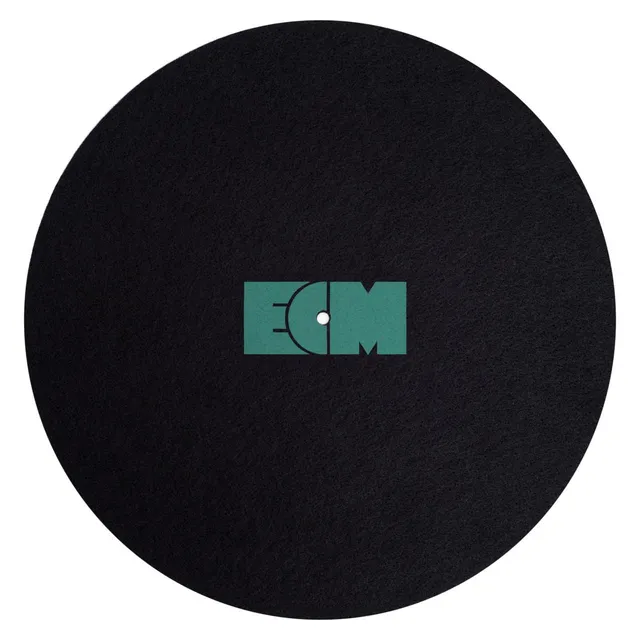 ECM Records Logo Turntable Slipmat Filzmatte schwarz