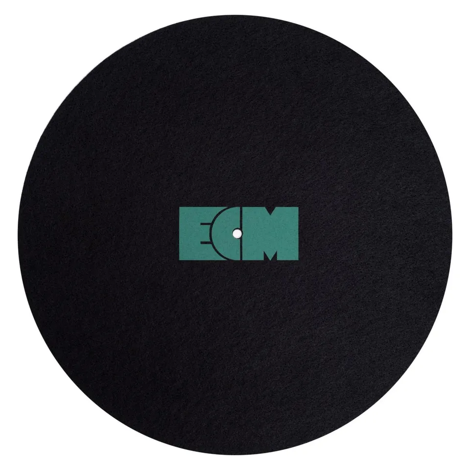 ECM Records Logo Turntable Slipmat Filzmatte schwarz