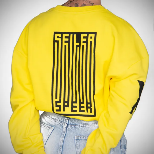 Seiler und Speer Barcode Sweatshirt gelb Girly Oversize