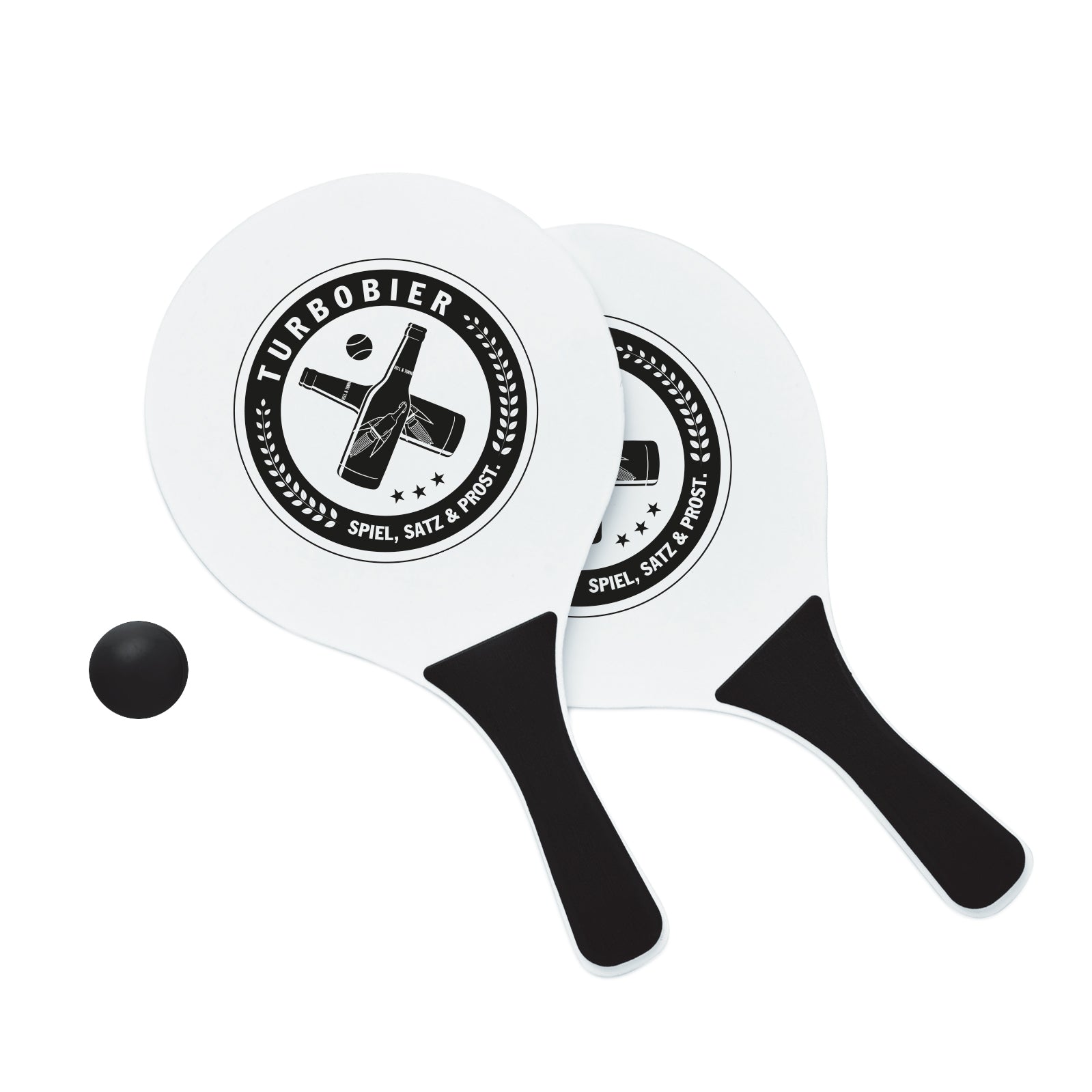 Turbobier Beachtennis-Schläger Holz-Set mit Ball