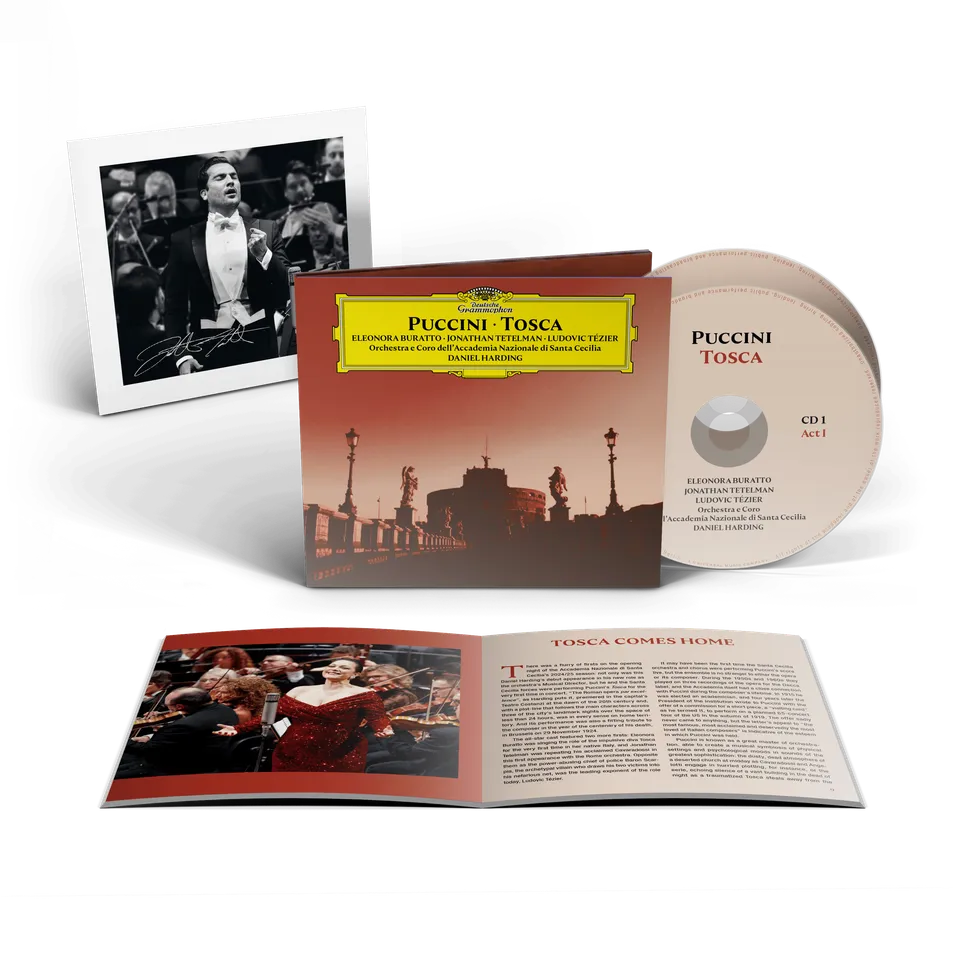 Deutsche Grammophon Tetelman Puccini Tosca 2CD mit signierter Card