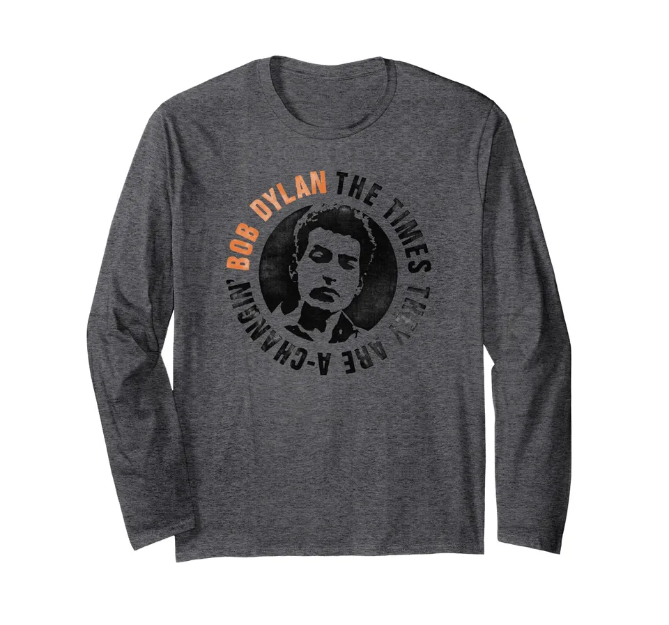 Bob Dylan Die Zeiten Langarmshirt Anthrazit Meliert S