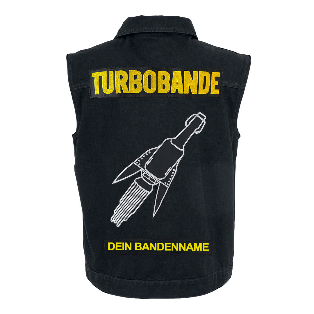Turbobier TurboKutte Weste personalisiert Rigid Denim