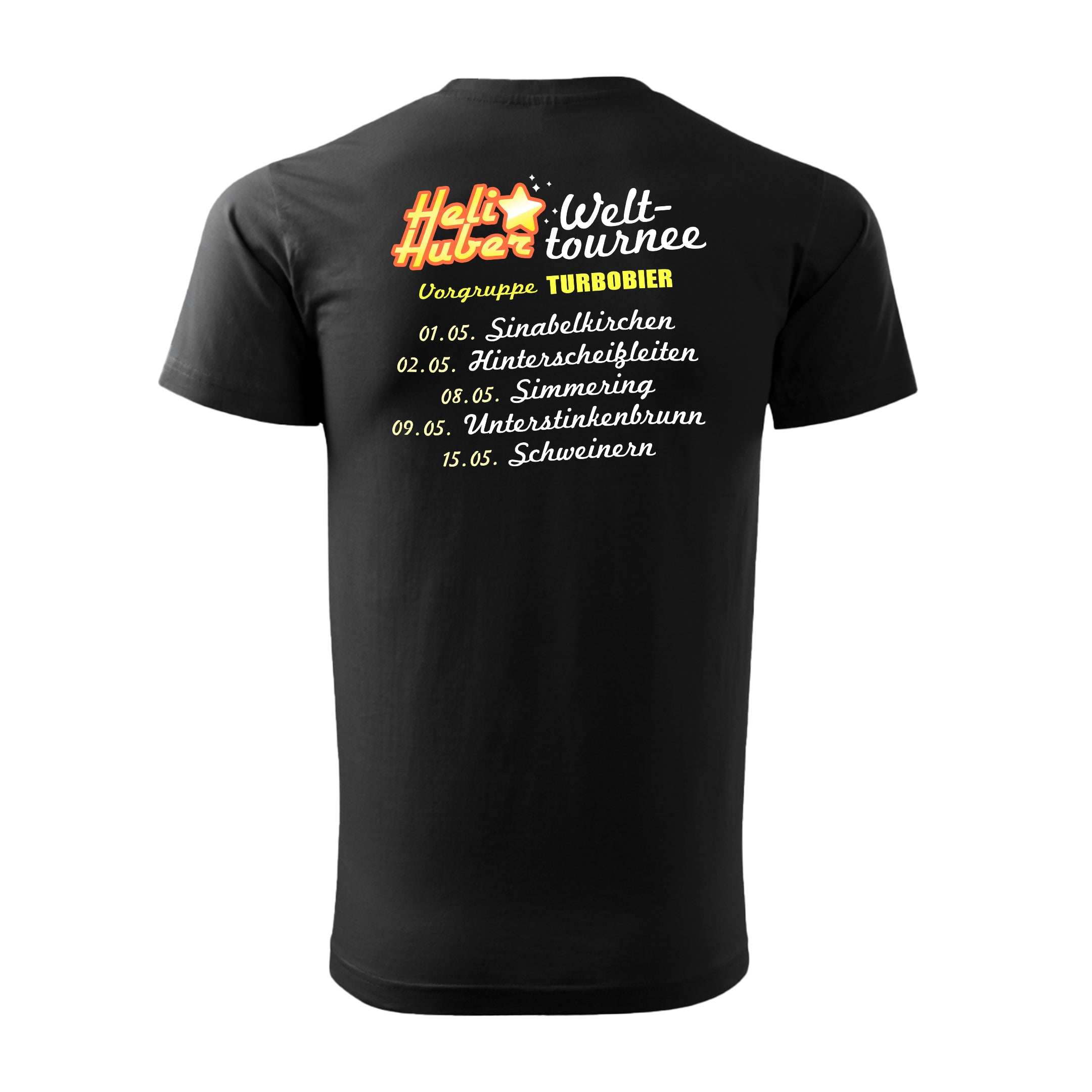 TURBOBIER Heli Huber Shirt mit Tourdaten