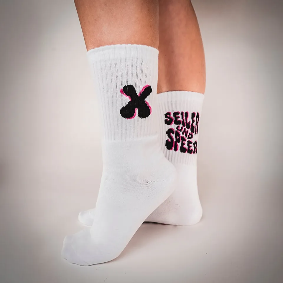 Seiler und Speer Sportsocken Rot-Weiß All-Over Baumwolle