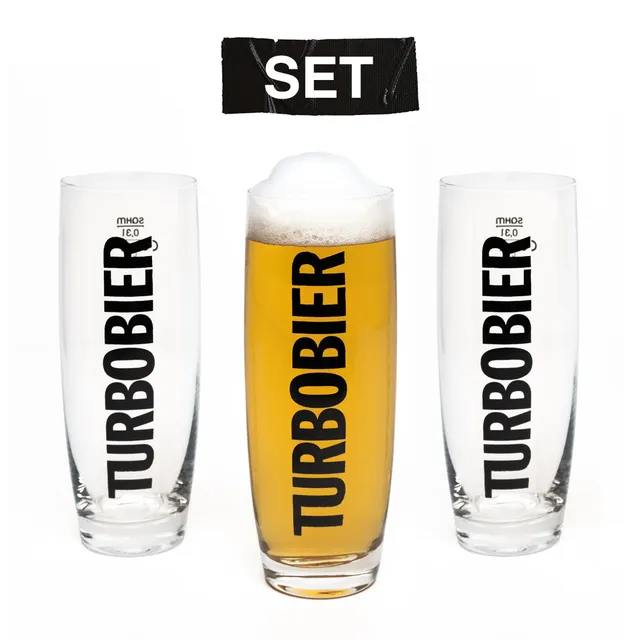 TURBOBIER Bierglasl 3er-Set 0,3l Willibecher