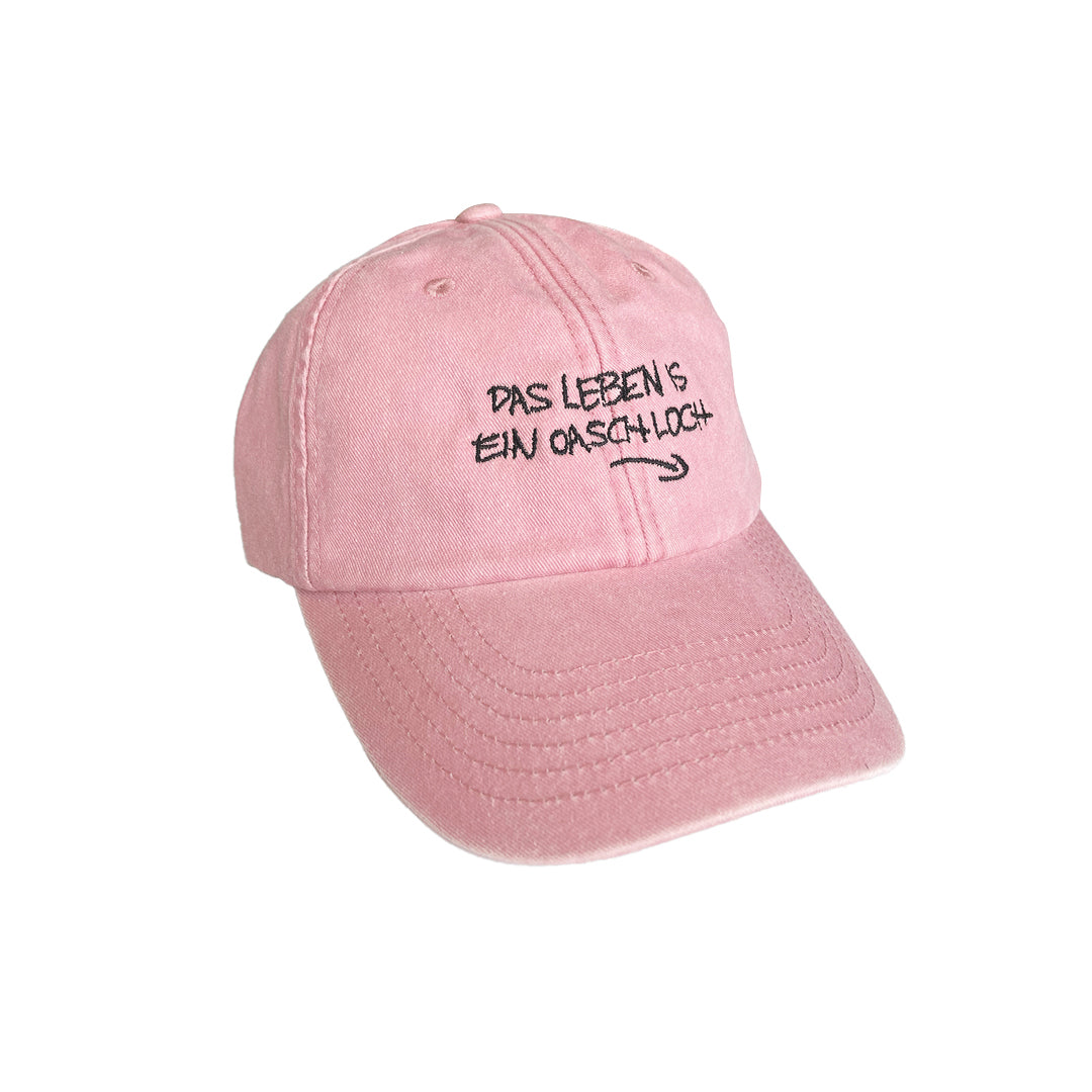 Turbobier Vintage Cap Das Leben is ein Oaschloch schwarz