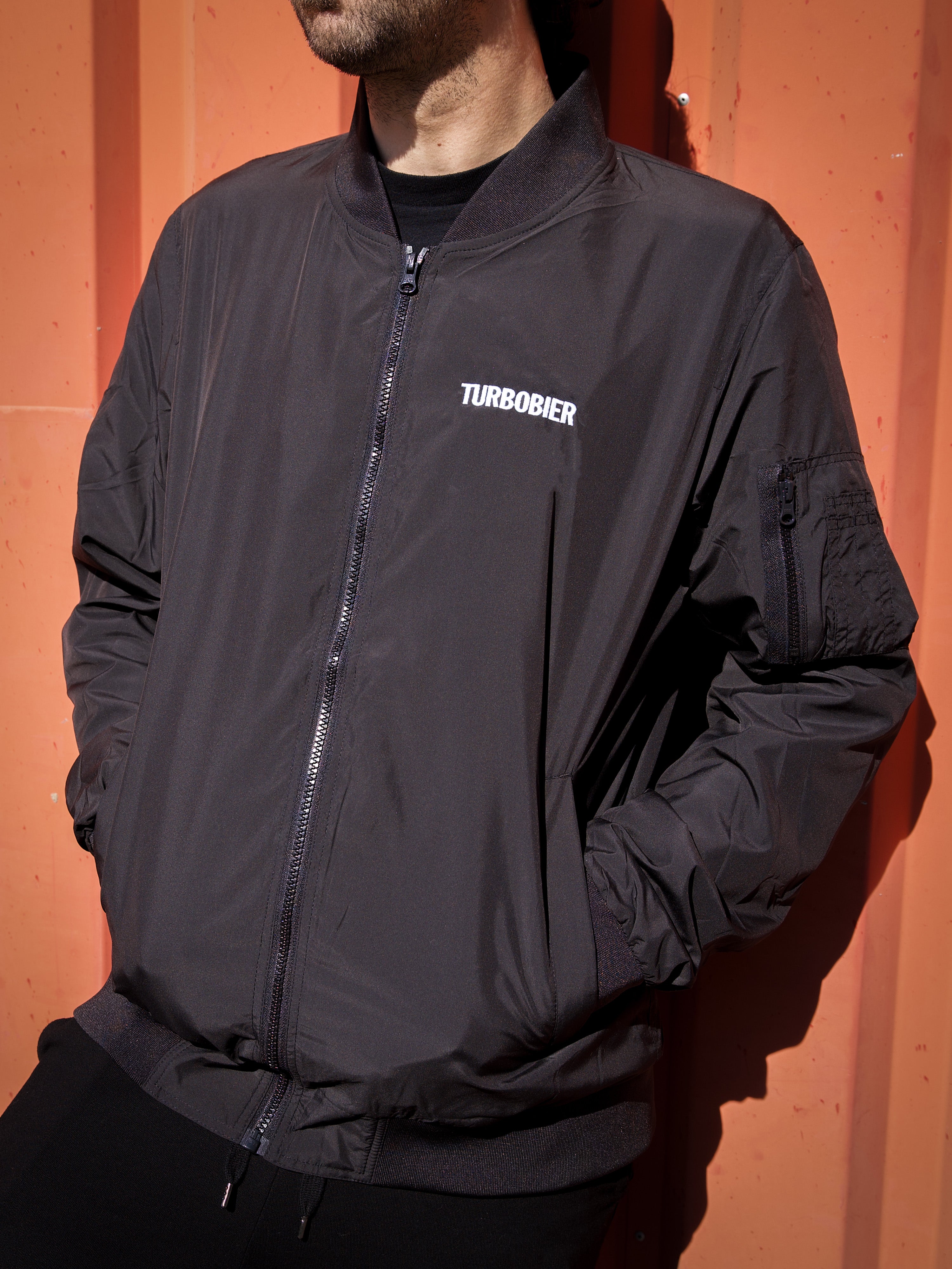 TURBOBIER Bomberjacke gestickt Polyester-Jacke