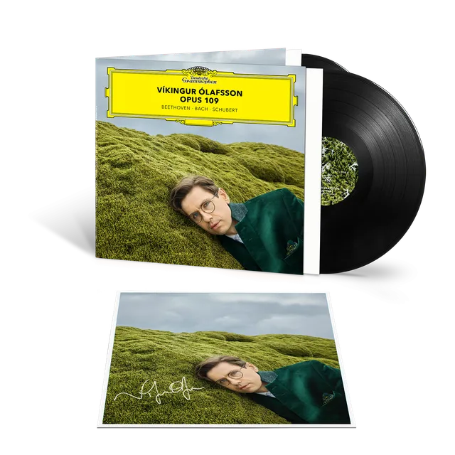 Deutsche Grammophon Víkingur Ólafsson Opus 109 2LP Vinyl signierte Artcard