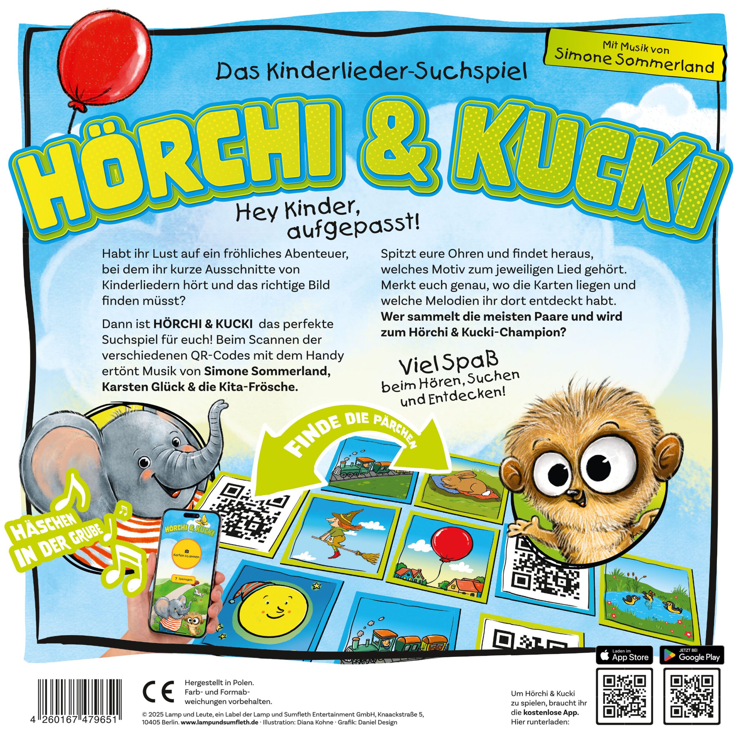 Lamp und Leute Hörchi Kucki Kinderlieder-Suchspiel QR