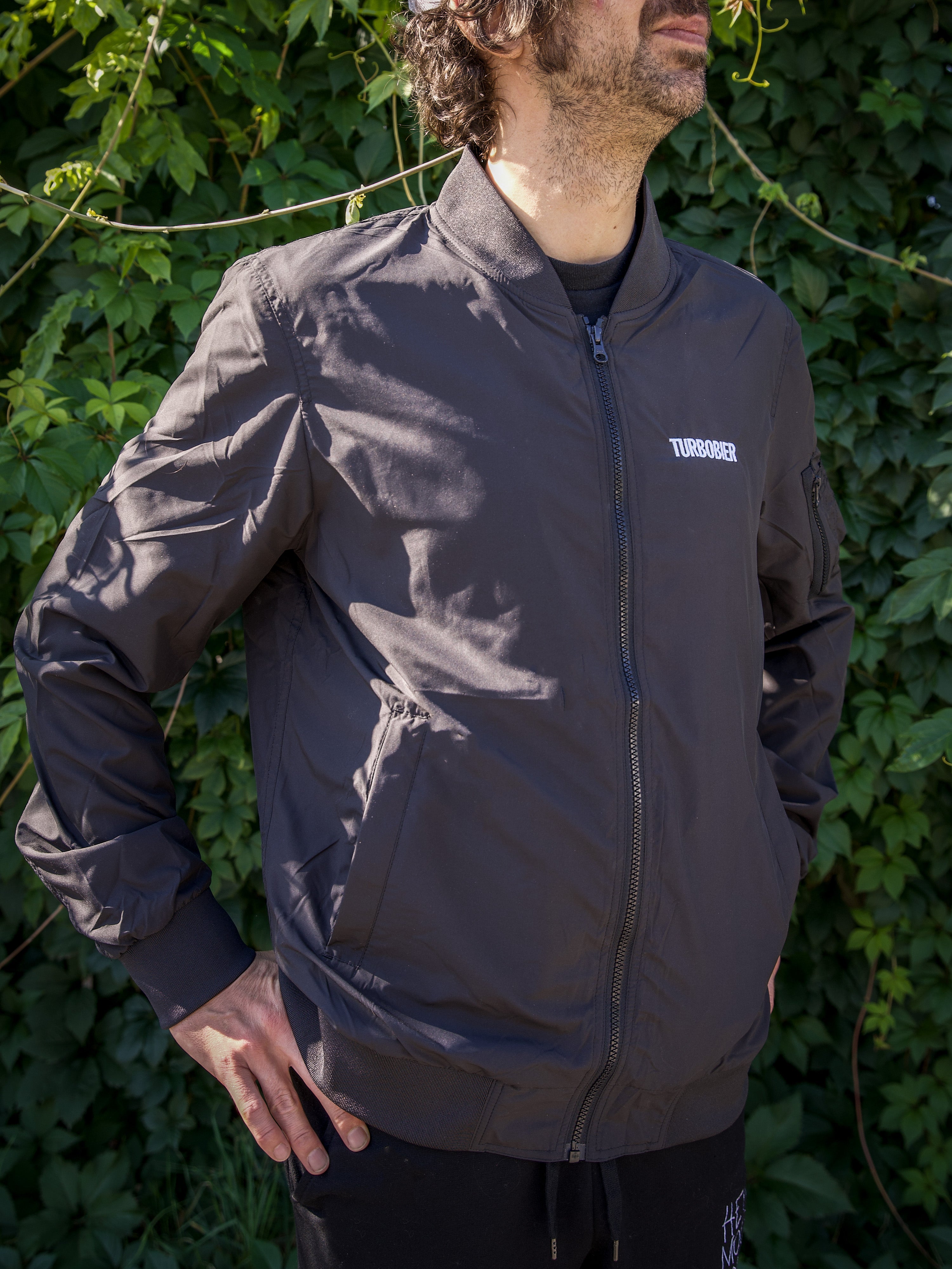 TURBOBIER Bomberjacke gestickt Polyester-Jacke