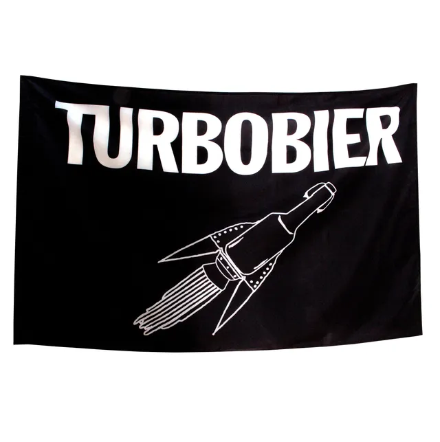 TURBOBIER Fahne Flagge 150x90 cm mit Hohlsaum