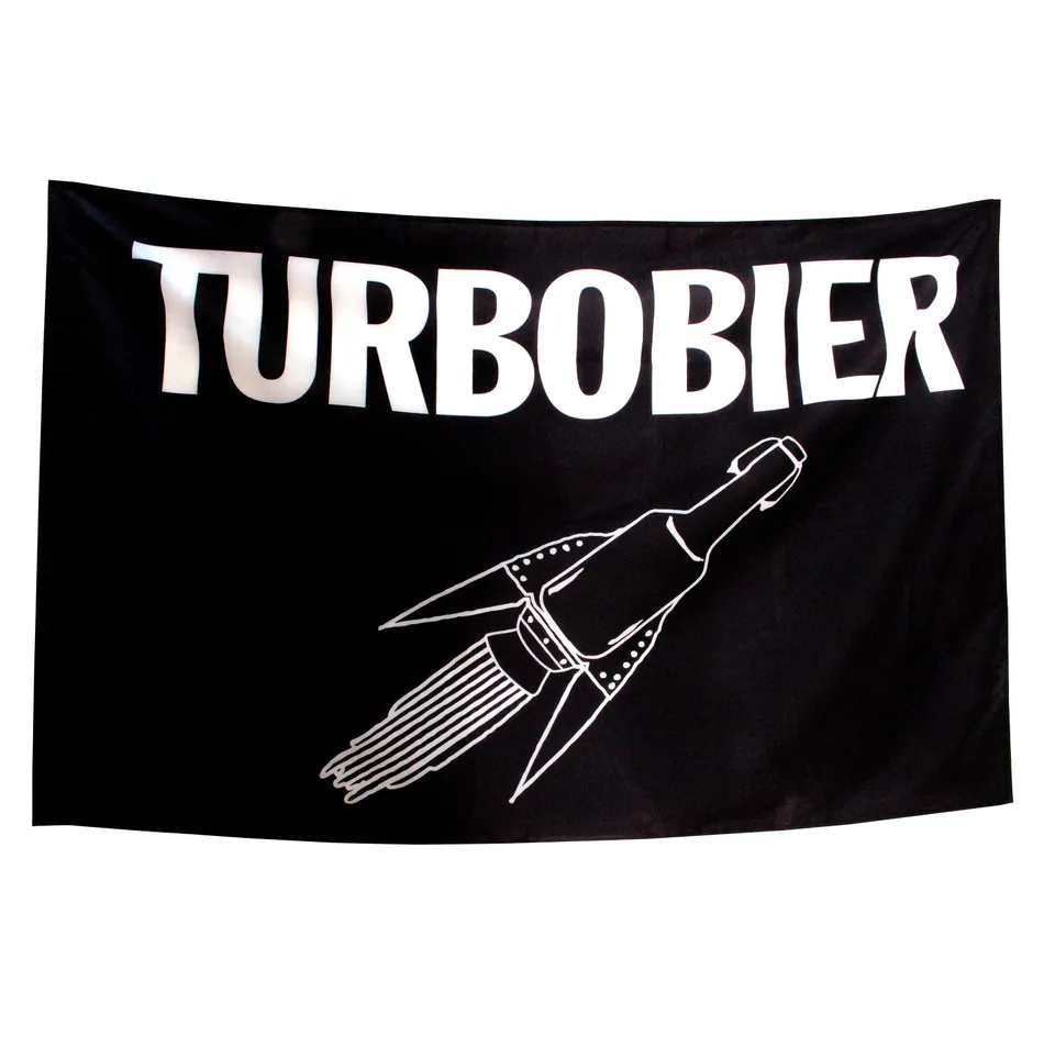 TURBOBIER Fahne Flagge 150x90 cm mit Hohlsaum