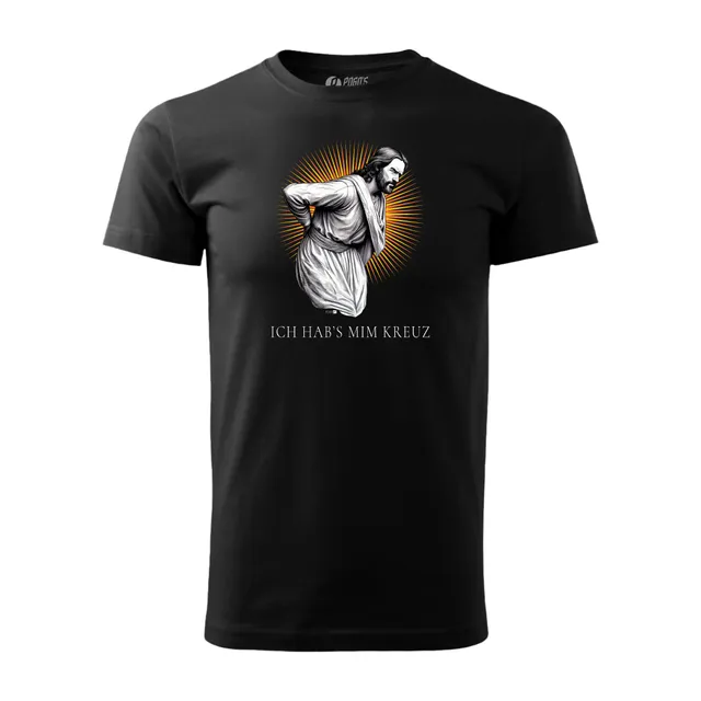 Plan P Kreuz Shirt schwarz Baumwolle T-Shirt