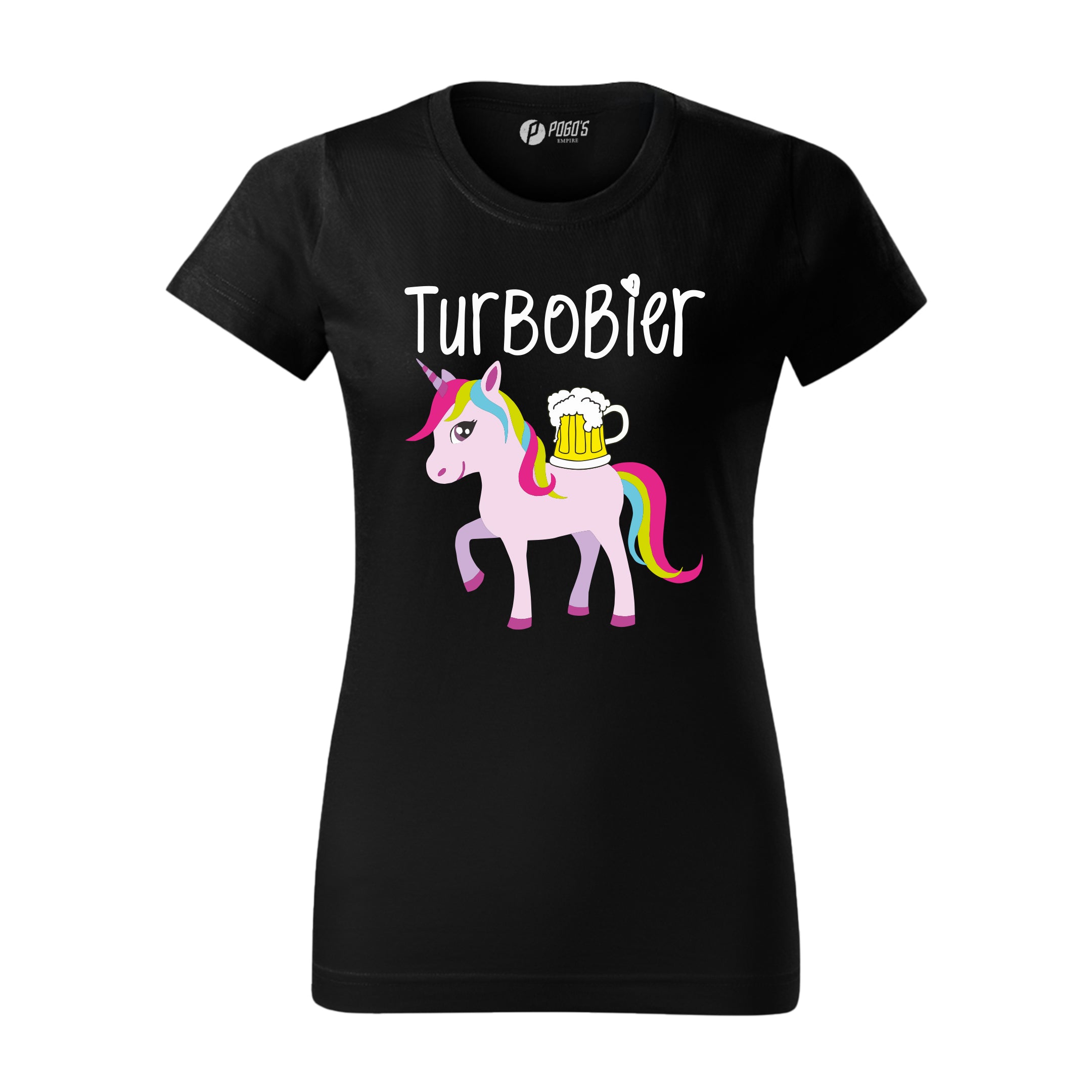 TURBOBIER Shirt Dursti Einhorn schwarz Baumwolle
