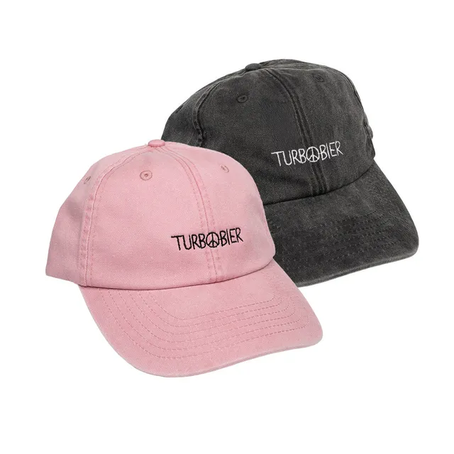 TURBOBIER Peace Vintage Cap Baumwolle Rosa Grau