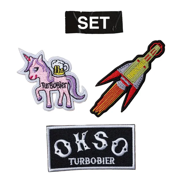 TURBOBIER Aufnäher-Set 3er Patch Dursti Kutte
