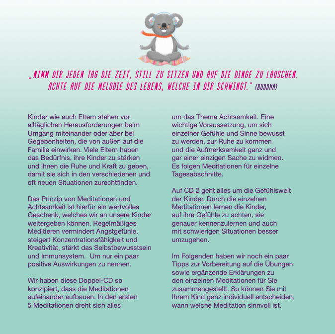 Lamp und Leute Meditationen für Kinder Doppel-CD Achtsamkeit