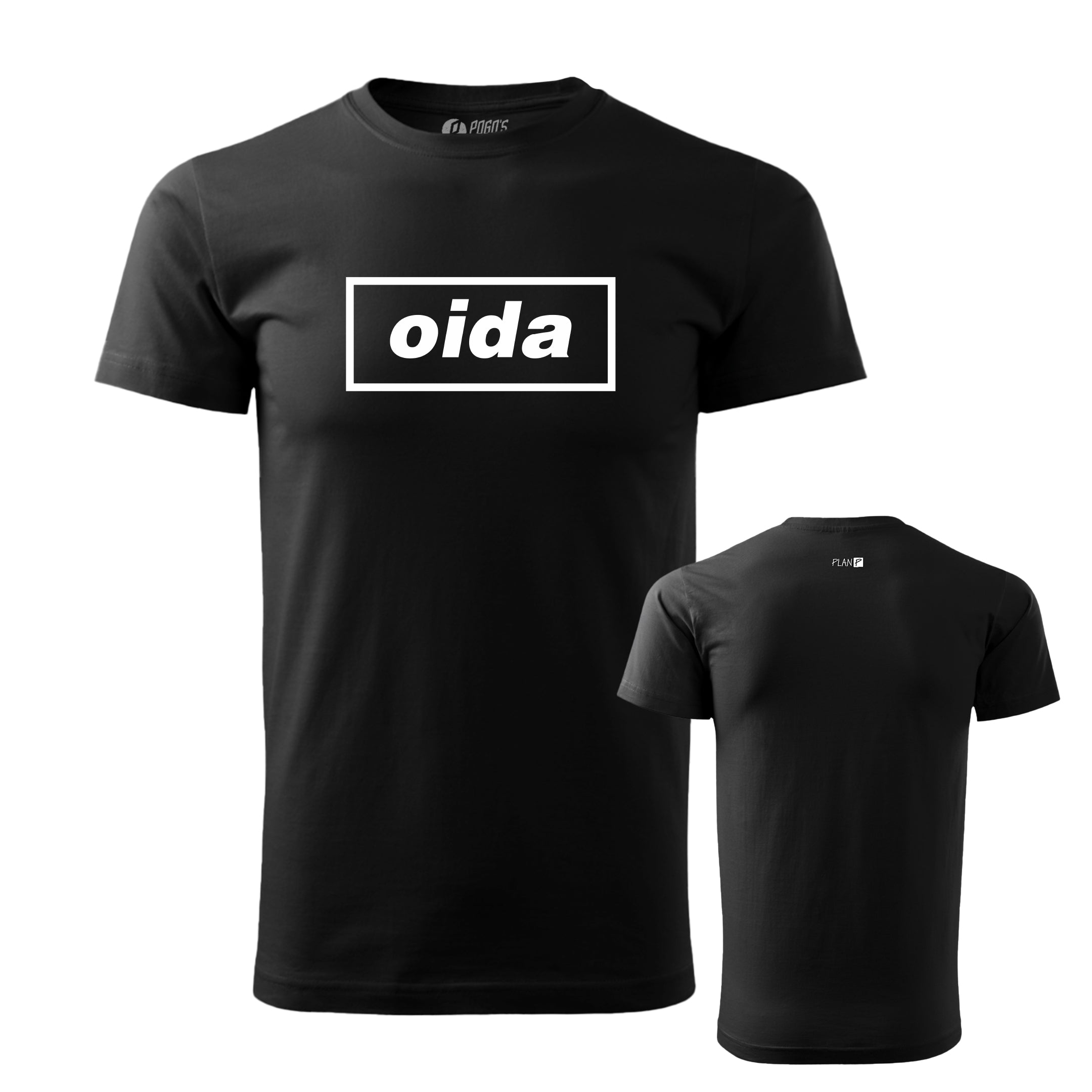 Plan P Oida Shirt schwarz 100% Baumwolle