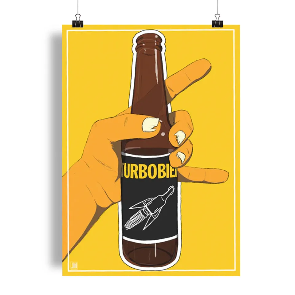 TURBOBIER Floschn Poster signiert A2 Josh Wendora