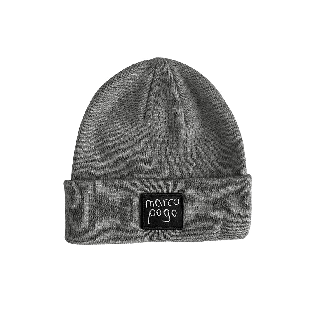 Marco Pogo Haube Beanie grau Rippenstrick