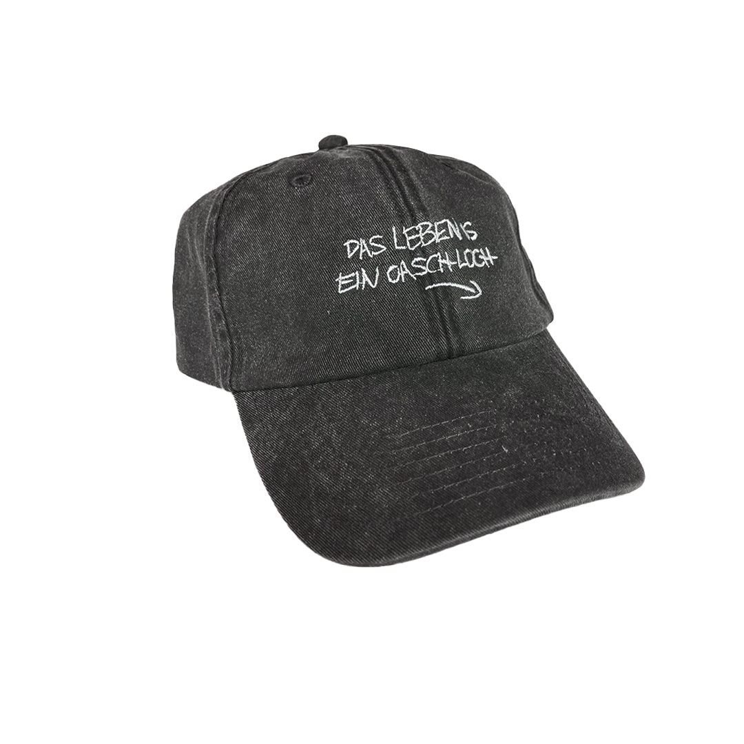 Turbobier Vintage Cap Das Leben is ein Oaschloch schwarz