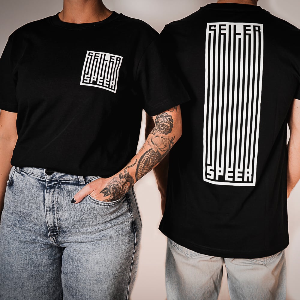 Seiler und Speer Barcode T-Shirt schwarz Unisex Baumwolle